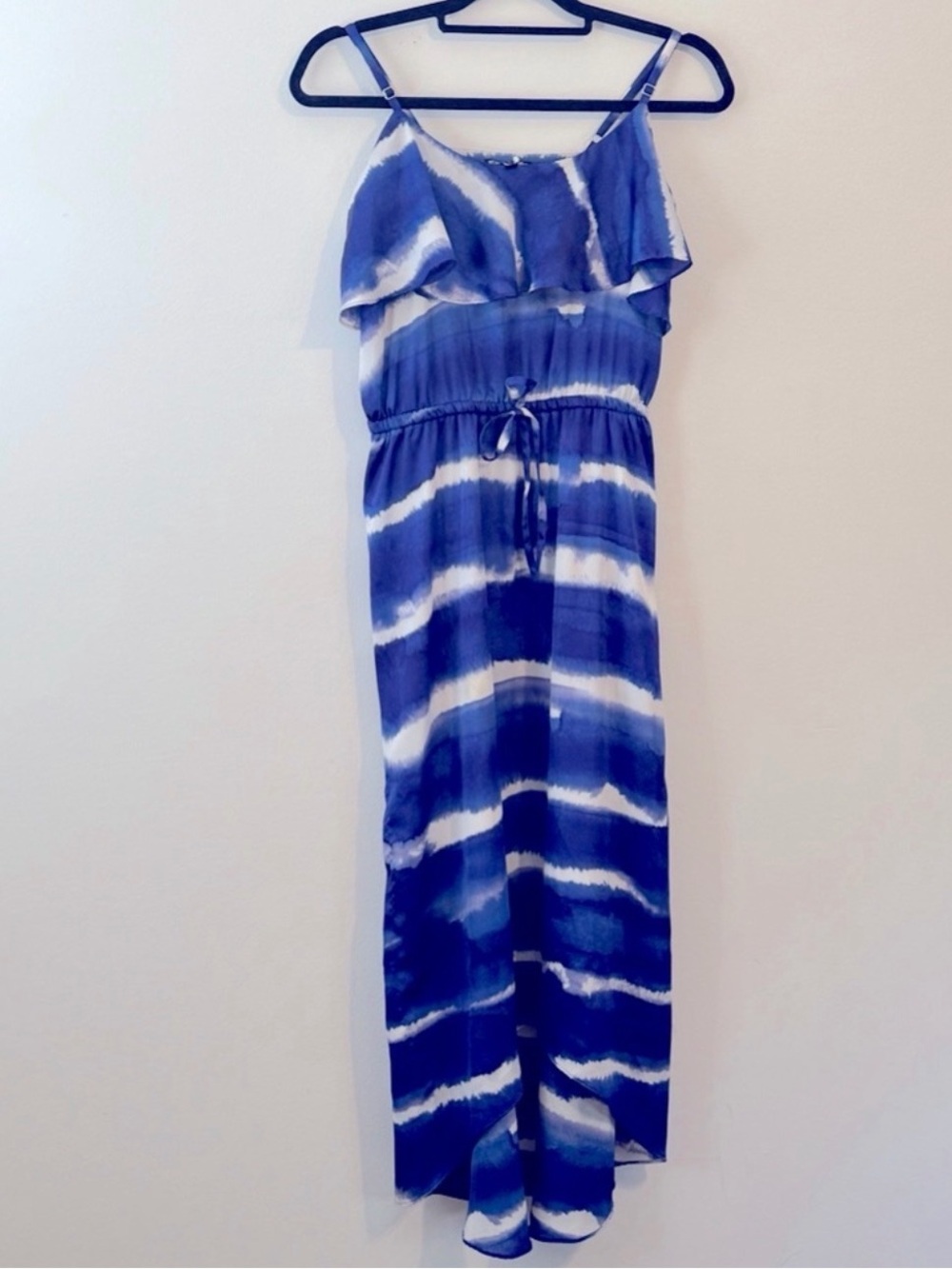 Express Hi-Low Blue and white dress